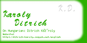 karoly ditrich business card